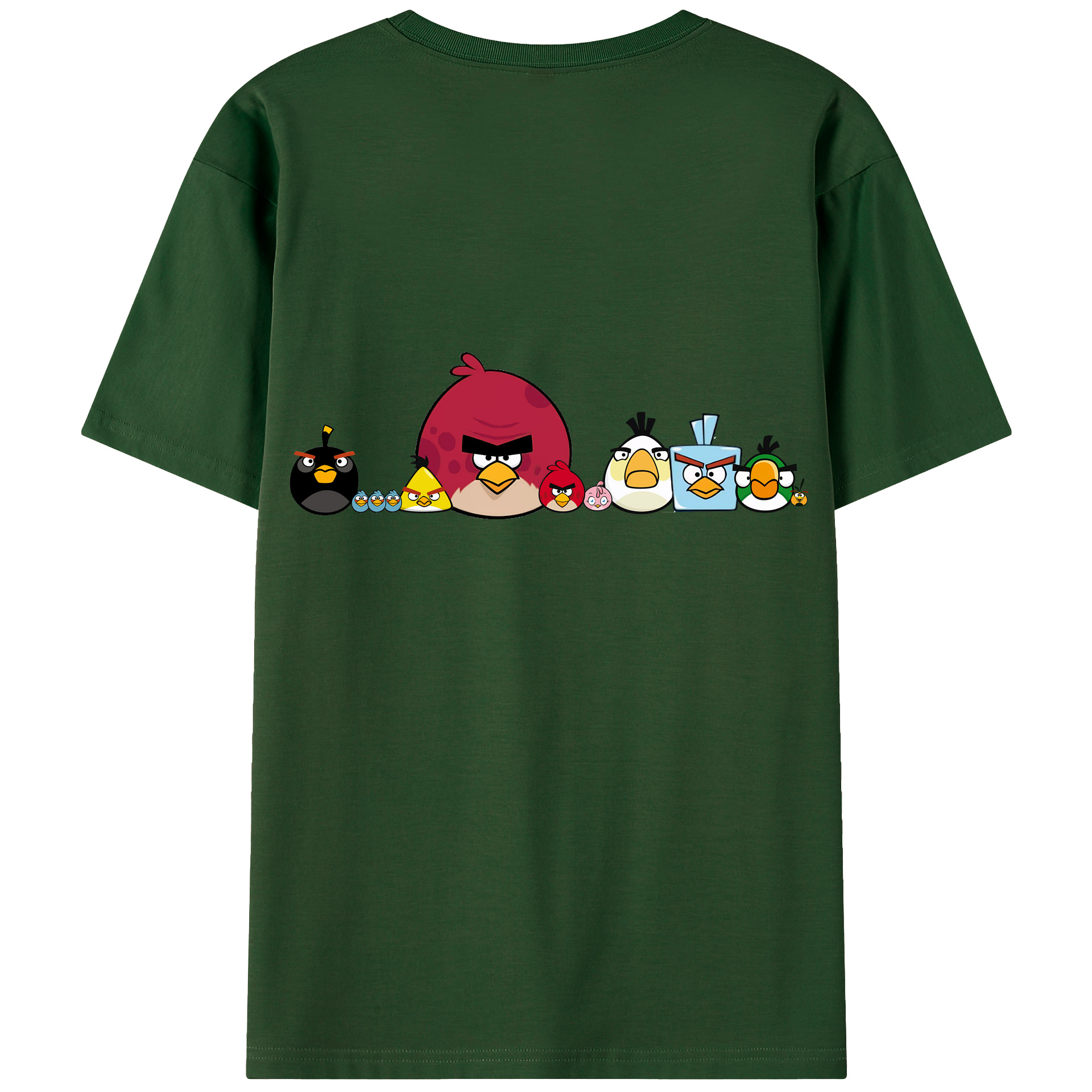（画像用） Angry Birds アングリーバード 綿100％半袖Tシャツ（背面プリント）